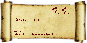 Tőkés Irma névjegykártya